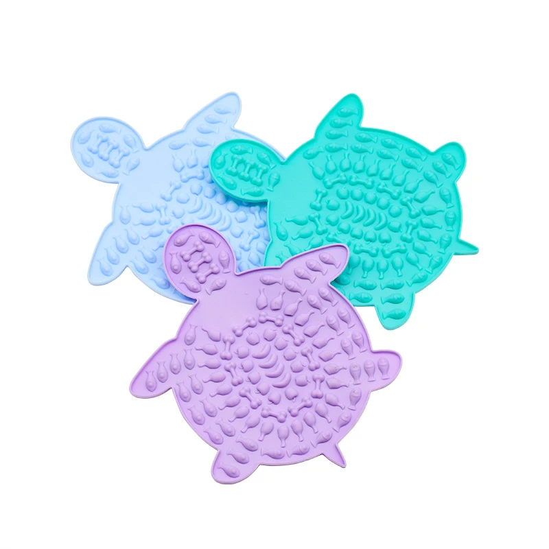 Silicone Turtle Dog Sucker Plate for Pet Slow Food Ease Bathing Uneasy Distraction Lick Mat Food Training Feeder Dog Supplies