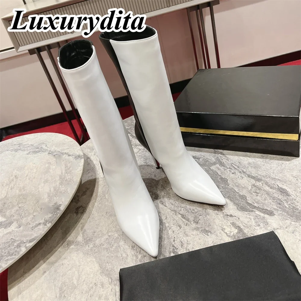 

Top Quality Womens High Heel Boots Luxury Fashion Women Ankle Boots Designer Red heel leather sole over the knee boots 0583