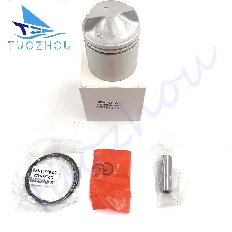 

For Yamaha Outboard Motor Parts 5HP 2T Diameter54MM 6E3-11631-00-98 Powertec Seapro 6E3-11631-00 6E3-11631 Piston Set Std