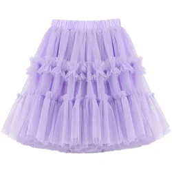 Girls Tutu 2023 Summer New Kids Mid-length Fashion Korean Birthday Party Dance Ball Gown Princess Skirt Parent-child Gauze Skirt