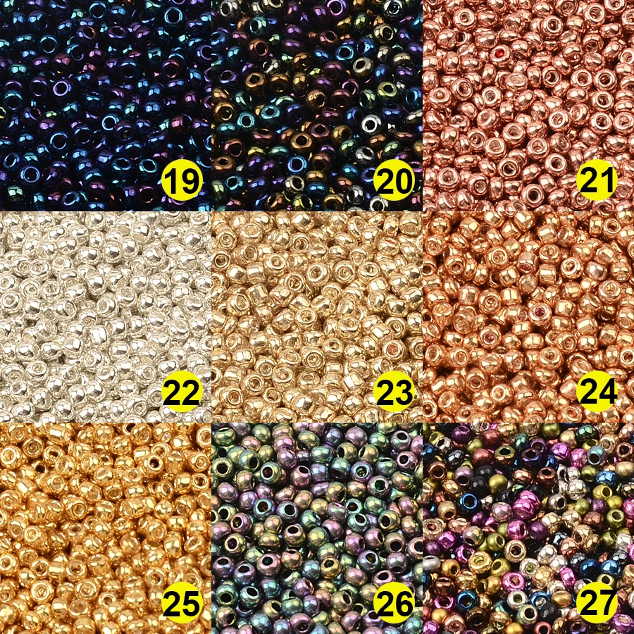 Aproximadamente 1000 Uds. Abalorio Matellic de 2mm cuentas de vidrio checo cuentas de semilla para hacer joyería pulsera collar accesorios DIY al