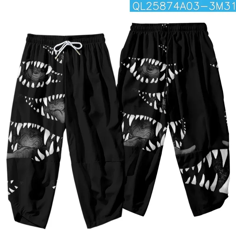 

Cartoon Demon Mouth 3D Printed Japanese Harem Pants Trousers Men/Women High Street Hip Hop Kimono Cropped Pants Streetwear