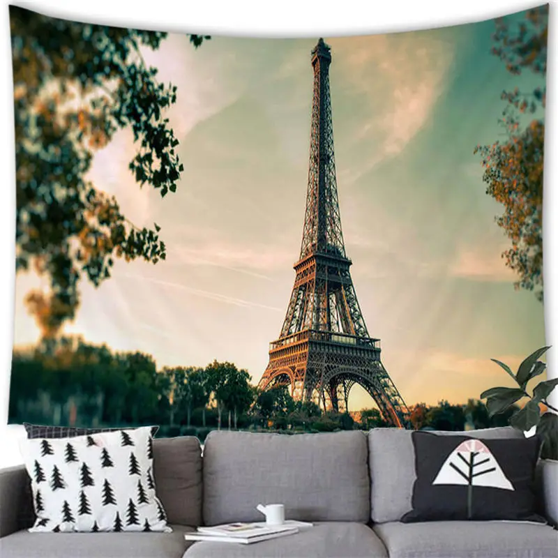 Eiffel Tower Tapestry Wall Hanging Paris France Eiffel Tower Tapestry Wall Hanging Party Home Decoration Background Tapestry