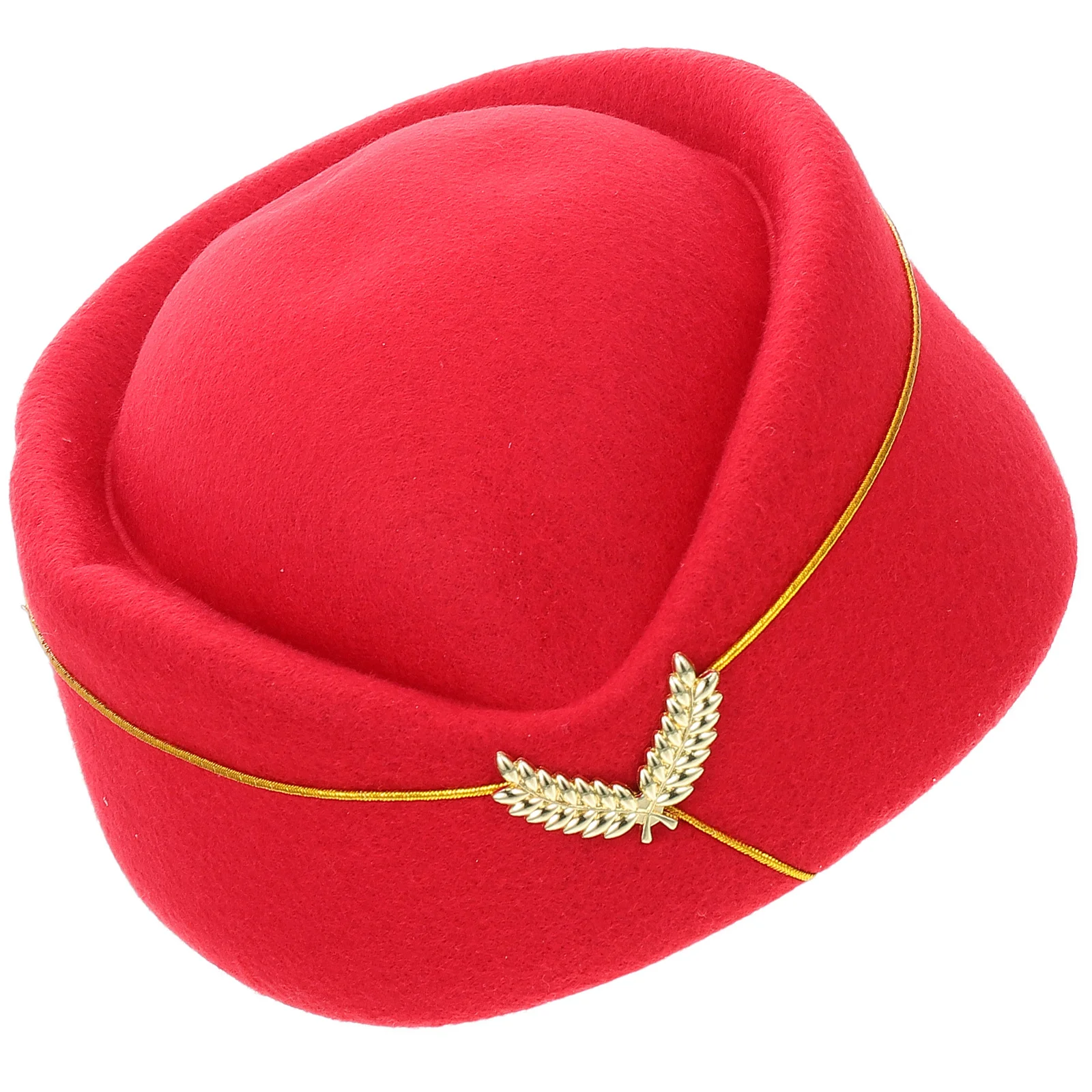 

Airline Attendant Hat Stewardess Pillbox Style Flight Uniform Accessory For Cosplay Party Performance Headwear Cap
