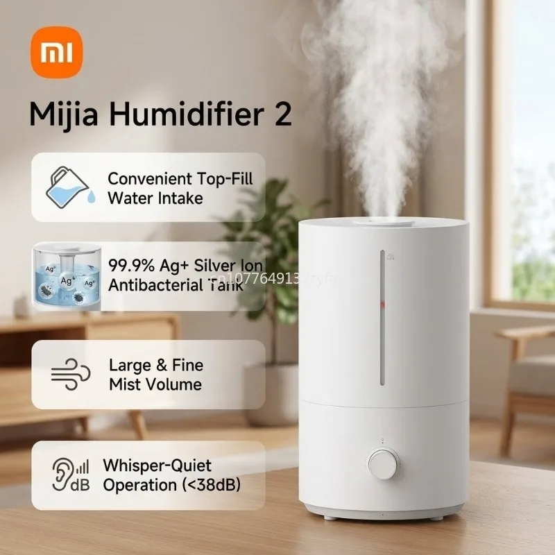 humidificateur-mijia-2-humidification-300-ml-h-capacite-4-l-brumisateur-controle-de-l'humidite-faible-bruit-antibacterien-aux-ions-d'argent