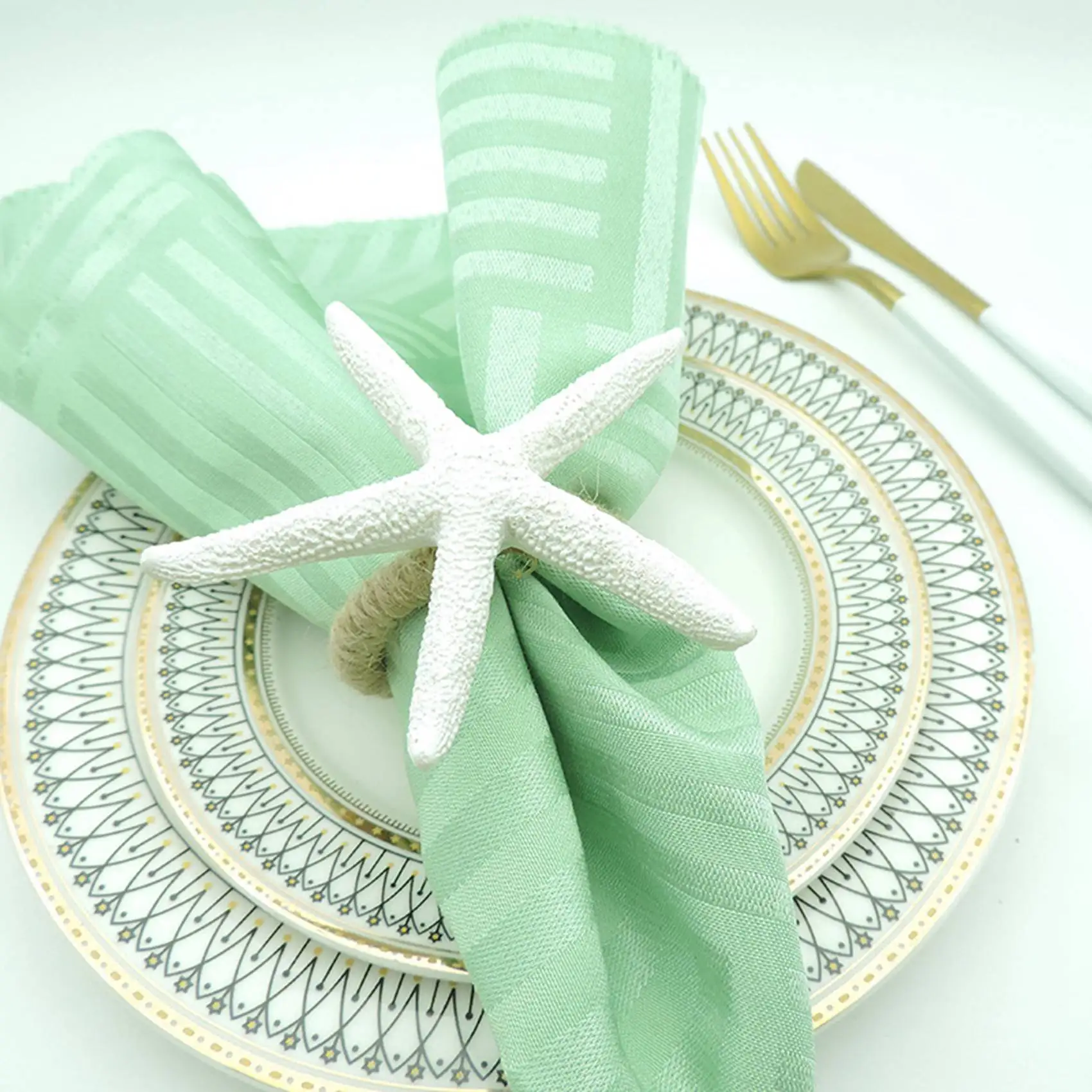 ABVT-Napkin Rings Set Of 12, Sea Star Napkin Ring For Starfish Serviette For Tables, Wedding, Birthday, Banquet, Christmas