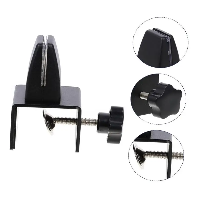 DT19 Partition Bracket Clip Desk Divider Clamp Sneeze Guard Holder for Office Desk Screen, Adjustable, Aluminum Alloy, Easy