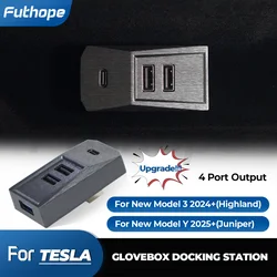 Glovebox Hub USB per Tesla Model 3 Model Y 2021-2023 Display digitale Splitter Docking Station Data Tansmission