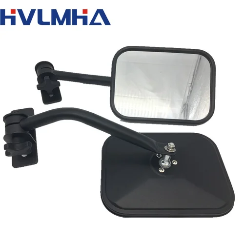 Espejo retrovisor redondo y Rectangular para Jeep Wrangler, retrovisores laterales para puerta, accesorios para Jeep Wrangler 1997-2018 TJ JK JKU