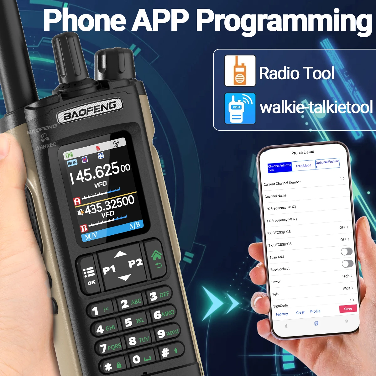 Baofeng UV-32 walkie talkie radioaficionado GPS Bluetooth - imagen 2