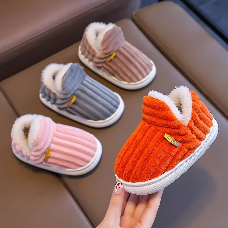 

Hairy Parent-child Cotton Shoes 2025 Children's Bag with Cotton Slippers Winter for Both Boys and Girls To Keep Warm At Home