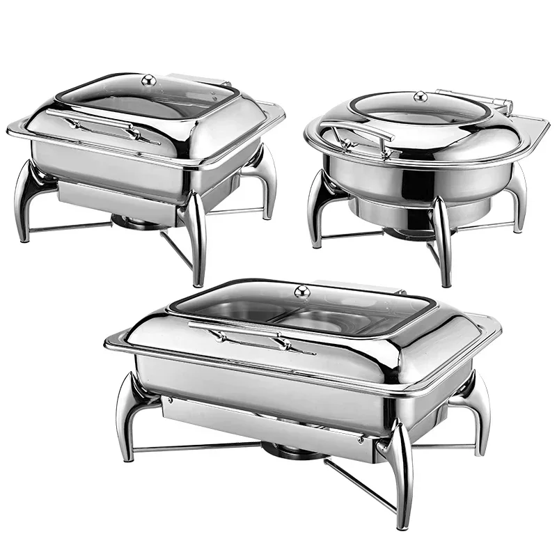 China luxurychef chafer heater hydraulic round chafing dish gold food warmers buffet serving chafing dish