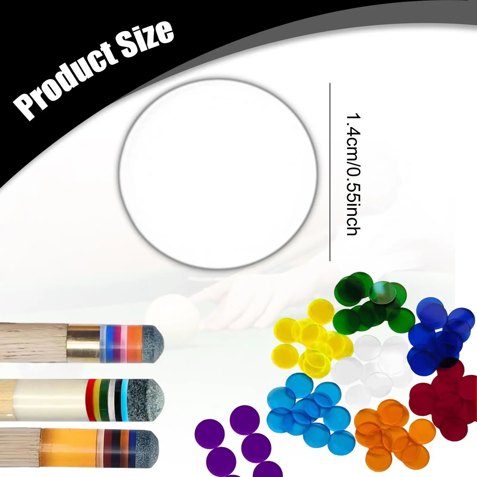 

Billiard Cue Tip Pad Acrylic Material Snooker Stick Replacement Part for Pool Table Accessories and Repair