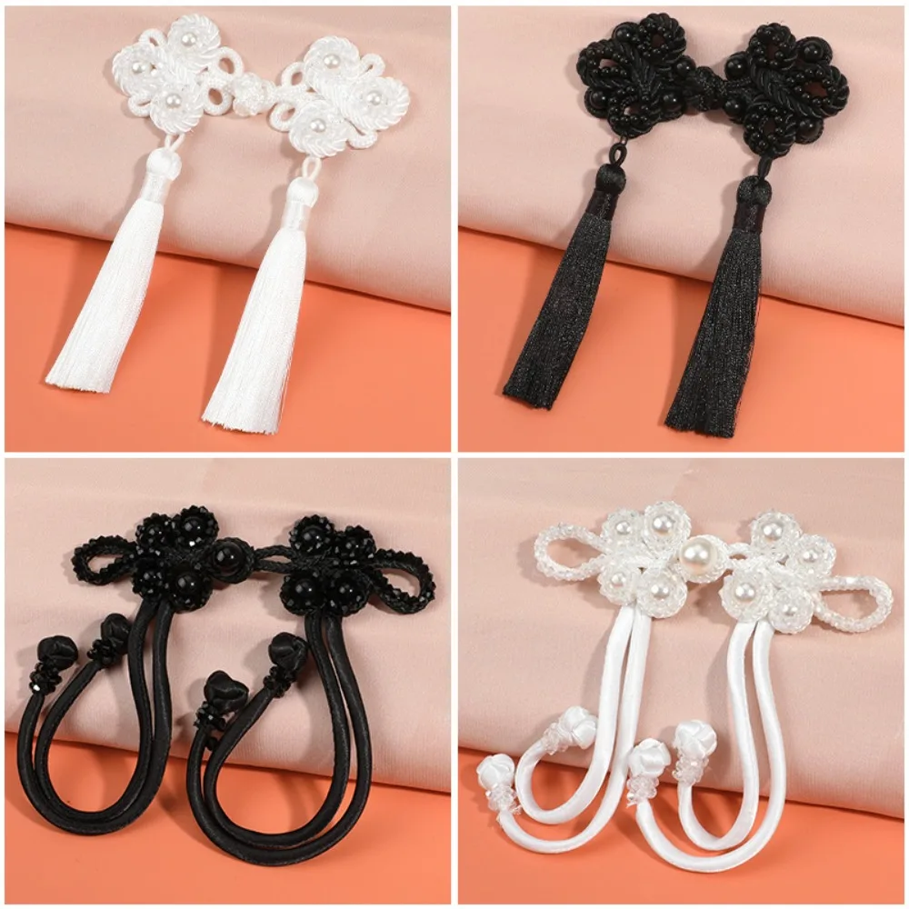 

1 НАБОР Декоративных пуговиц в китайском стиле с кисточками и длинными нитями, расшитых вручную бисером, для одежды, в стиле «Национальный тренд», с китайским узлом