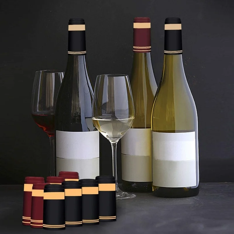 Wine Bottle Corks Stoppers and PVC Heat Shrink Capsules Natural Wine Corks Craft Corks Excellent for Crafting & Decor