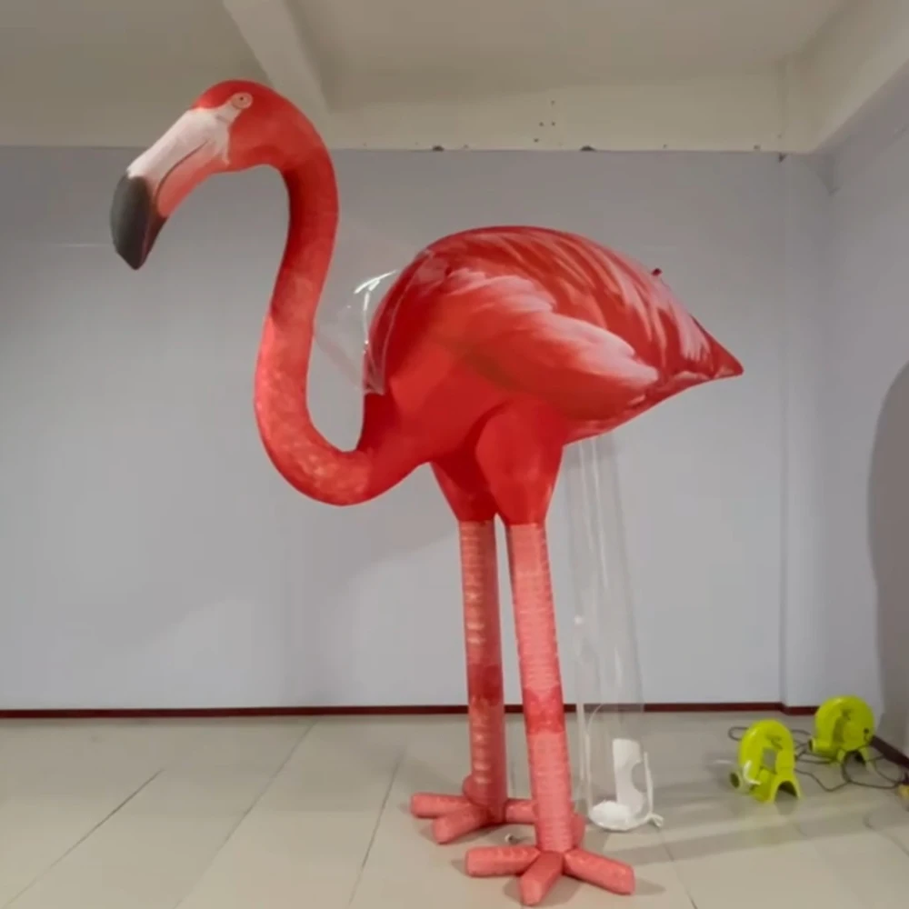 

Дешевый гигантский надувной фламинго, воздушный удар, птичий парк, наружное украшение, реквизит для выставки товаров, реклама