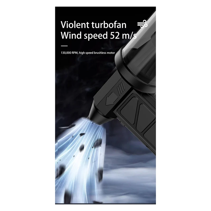 Mini Turbo Jet Fan Air Blower Brushless Motor Adjustable Wind Speed Handheld Duct Fan 52M/S Turbo Fan