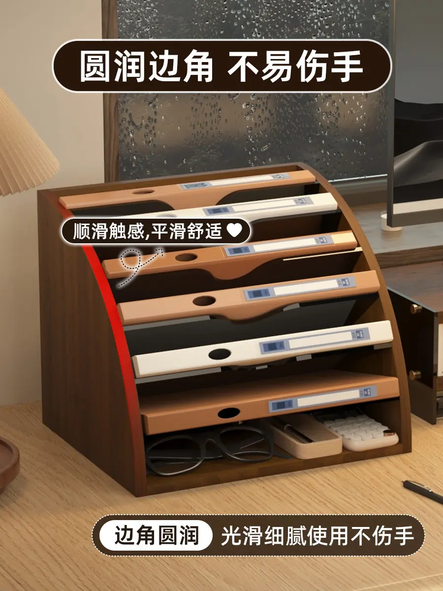 

Office desktop file shelf, fan-shaped document storage shelf, bookshelf, workstation data A4 paper organizing shelf, sto
