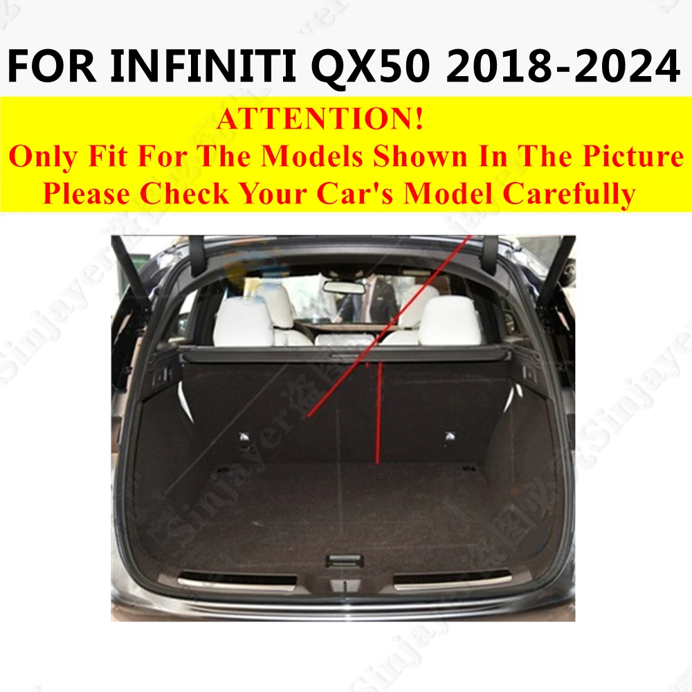 Car Trunk Mat For Infiniti QX50 2024 2023 2022 2021 2020 2019 2018 Rear Cargo Cover Carpet Liner Tail Vehicles Boot Luggage Pad