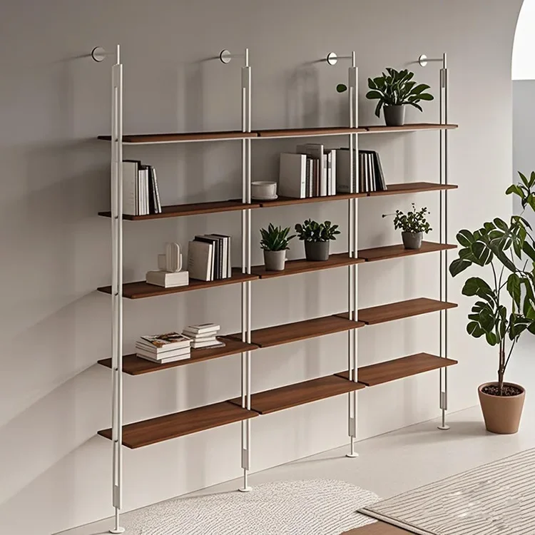 Floor-to-ceiling bookcase Minimalist living room partition rack Full wall bookshelf Multi-layer storage rack
