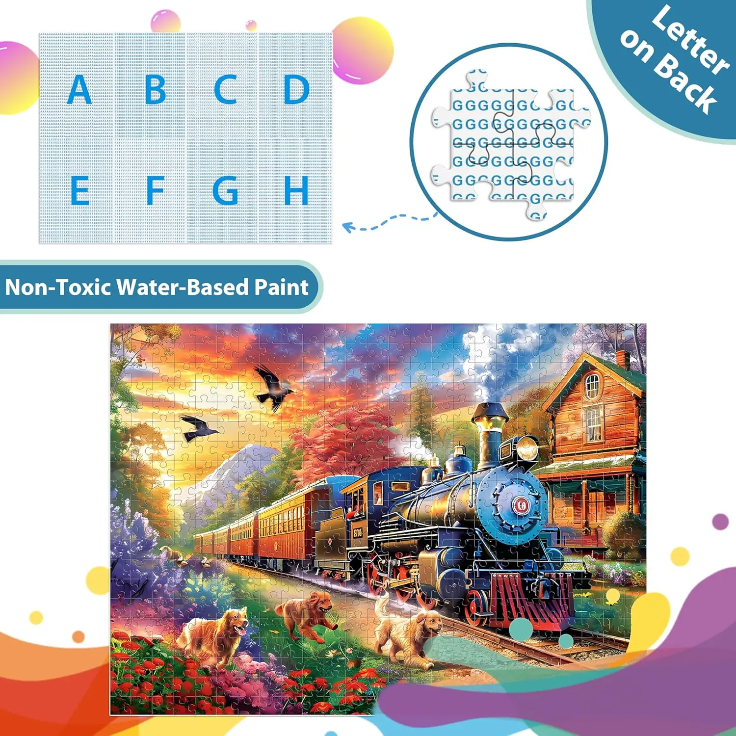 150/300/500/1000 Pieces Puzzles for Adult Train Jigsaw Puzzles DIY Challenging Game Decompression Toy Educational Gift
