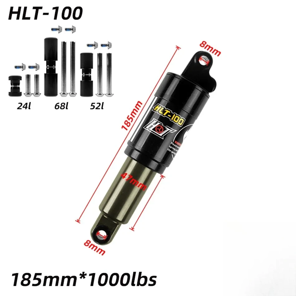 

HTL-100 Mountain Bike Rear Shocks / 125/150/165 / 185mm 850/1000 Lbs Aluminum Alloy Spring Shock for E-bike Snowmobile