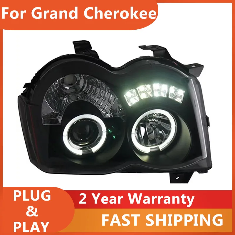 

Car Styling For Jeep Grand Cherokee Headlight 2008-2010 Grand Cherokee Head Light DRL Turn Signal Low High Beam Projector Lens