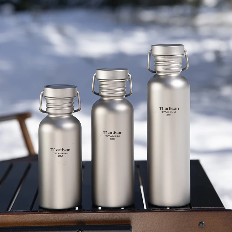 

Tiartisan Titanium Ultralight Cycling Water Bottle Outdoor Hiking Climbing Drinking Bottle Reusable Wide Mouth Sports Bottle