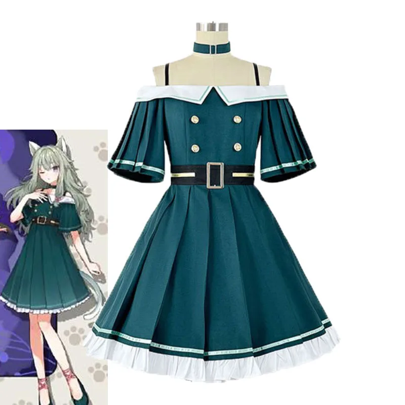 

Project Sekai Kusanagi Nene Cosplay Dresses Tail And Ear Headwear Miku:Colorful Stage! Catgirl WS Nene's Costumes Halloween