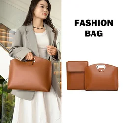 Simple and High-end Bag Women's Summer 2024 New Fashionable Large-capacity Clutch Bag Commuting To Work Laptop Bag