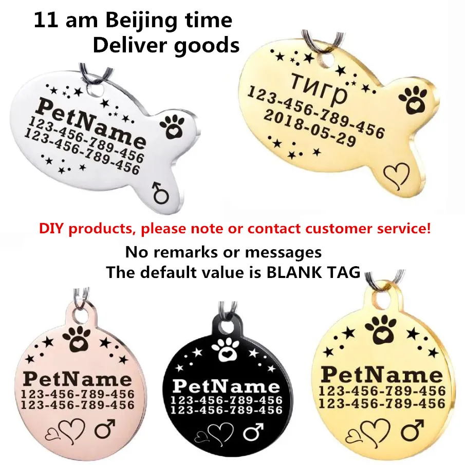 Stainless Steel Dog ID Tag, Puppy, Kitten, Pets Tags, Name, Gender, Pet Supplies, Products, Free Engraving, Collar Accessories