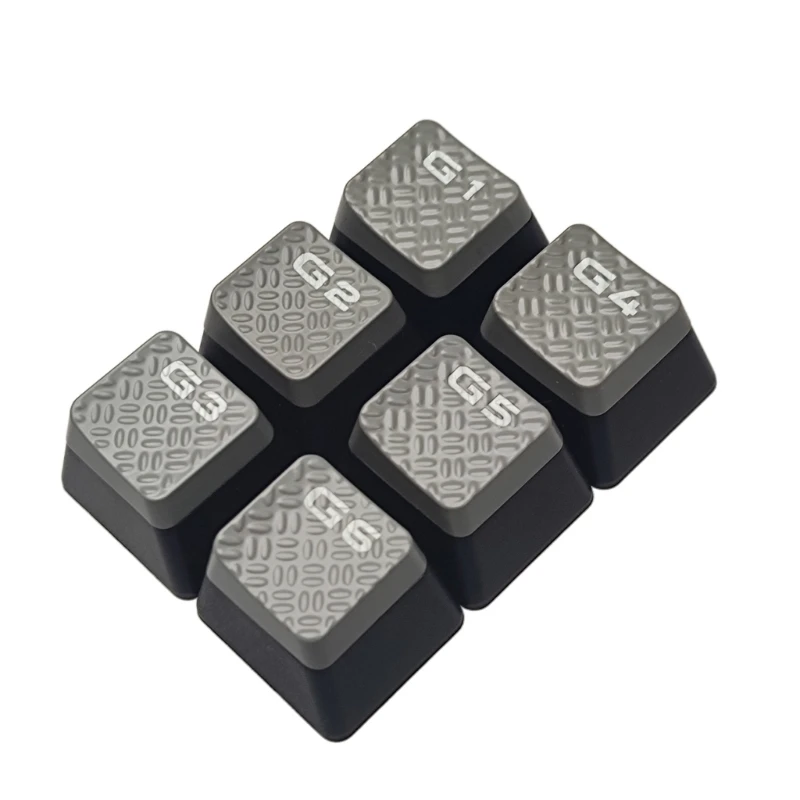 6 Key G1/2/3/4/5/6 Non-slip Texture Key Caps ABS Backlit Keycaps for STRAFE K95 Mechanical Keyboard