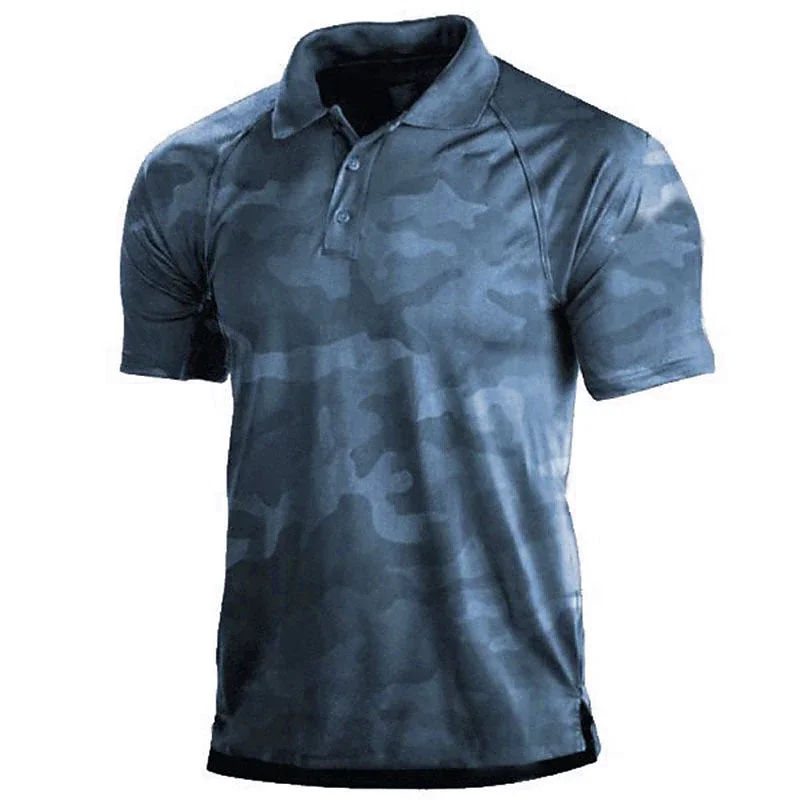 Camouflage Polo Shirt Men Clothes Outdoor Fashion Casual Short Sleeve Summer Street Oversized Men Sport Military T Shirts Tops