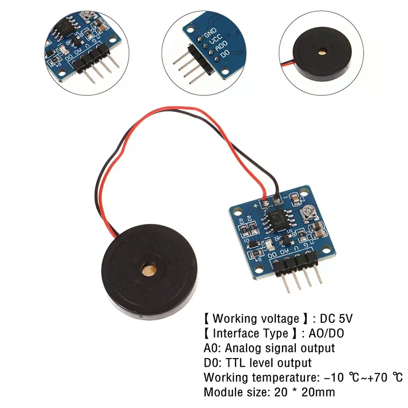 5V Piezoelectric Film Vibration Sensor Switch Module TTL Level Output For