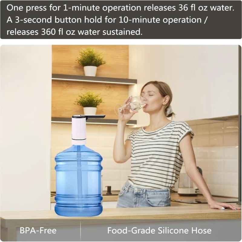 Electric Water Dispenser Foldable Portable Water Bottle Dispenser Automatic Bottle Water Dispenser Fit for Bottled Water