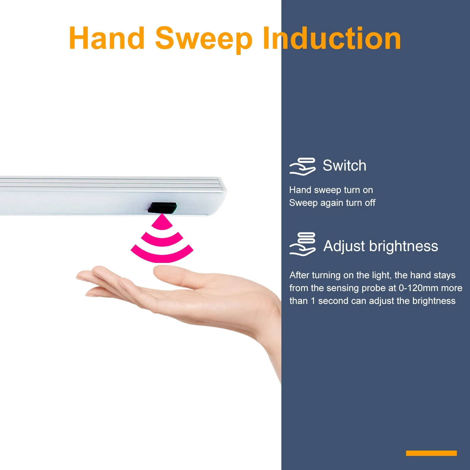 ABZV-5V usb tira led lâmpada de mesa interruptor varredura mão sensor movimento lâmpada sala estudo sob armário luzes cozinha 30cm luz quente