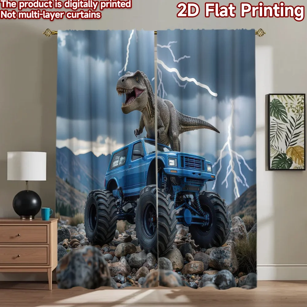 

1pc 2D flat Photography Backdrop Photography Backdrop Dinosaur on Monster Truck 100% Polyester Anniversary Use for Suitable for