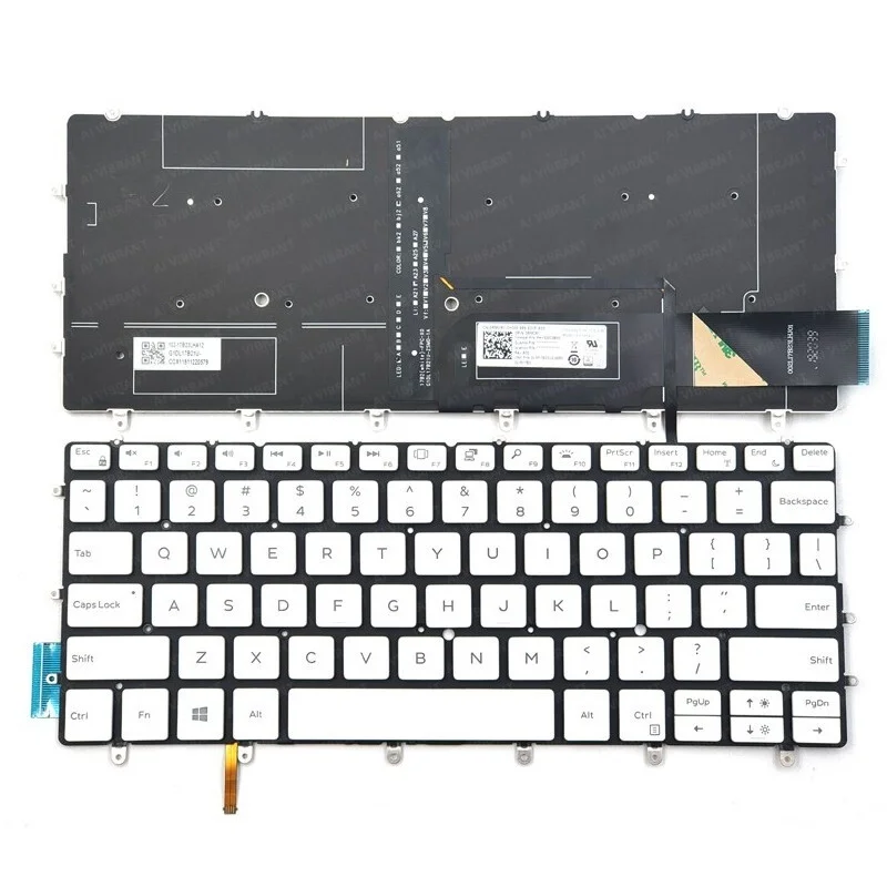 OEM Replacement New For DELL XPS 13 9380 9370 9305 7390 Laptop US English Keyboard Backlit white