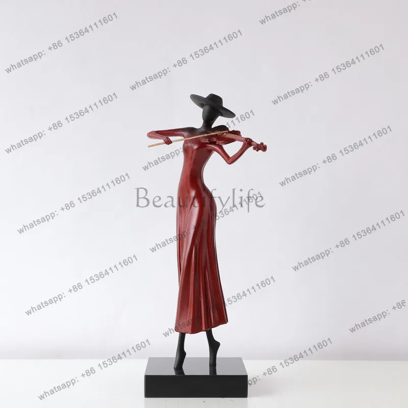 Italian light luxury violin figure sculpture ornament entrance art decoration
