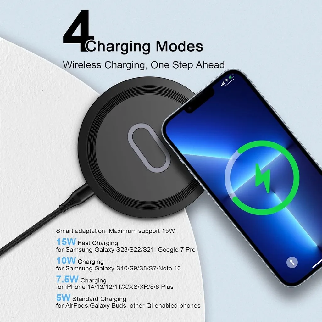 Wireless Charger Samsung Fast Charging Pad for Samsung Galaxy S25 Ultra/S24 FE/S23 Ultra/S22/S21/Z Flip 6 5 15W view 4