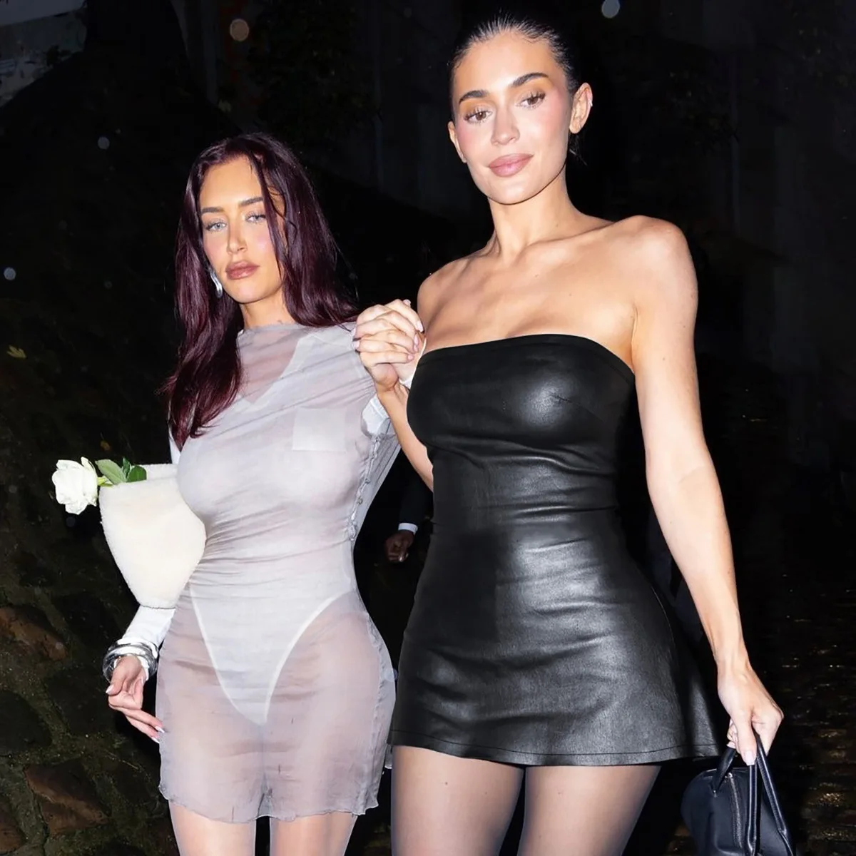 Gtpdpllt Black PU Leather Strapless Mini Dresses For Women Sexy Club Wear Kylie Jenner Outfits Party Christmas Dress