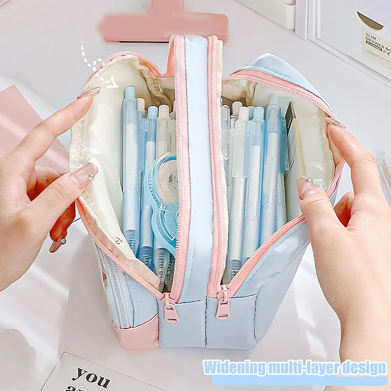 Large Capacity Pencil Case Itabag Cosmetic Bag Ita Bag Pouch Solid Color Storage Bag Stationery Storage Bag