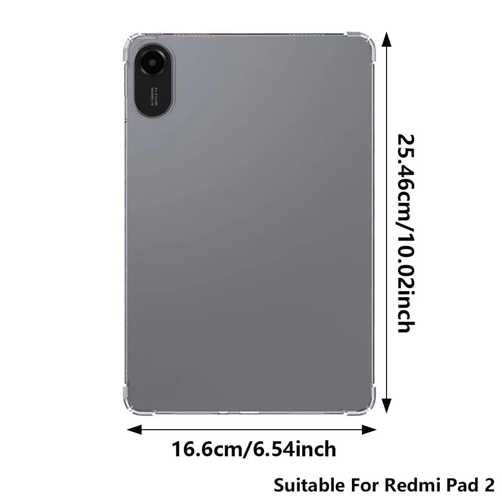 for Xiaomi Redmi Pad 2 11 inch Case,Slim & Lightweight Soft TPU Anti-Scratch Back with Shockproof Impact Resistant Raised Edge