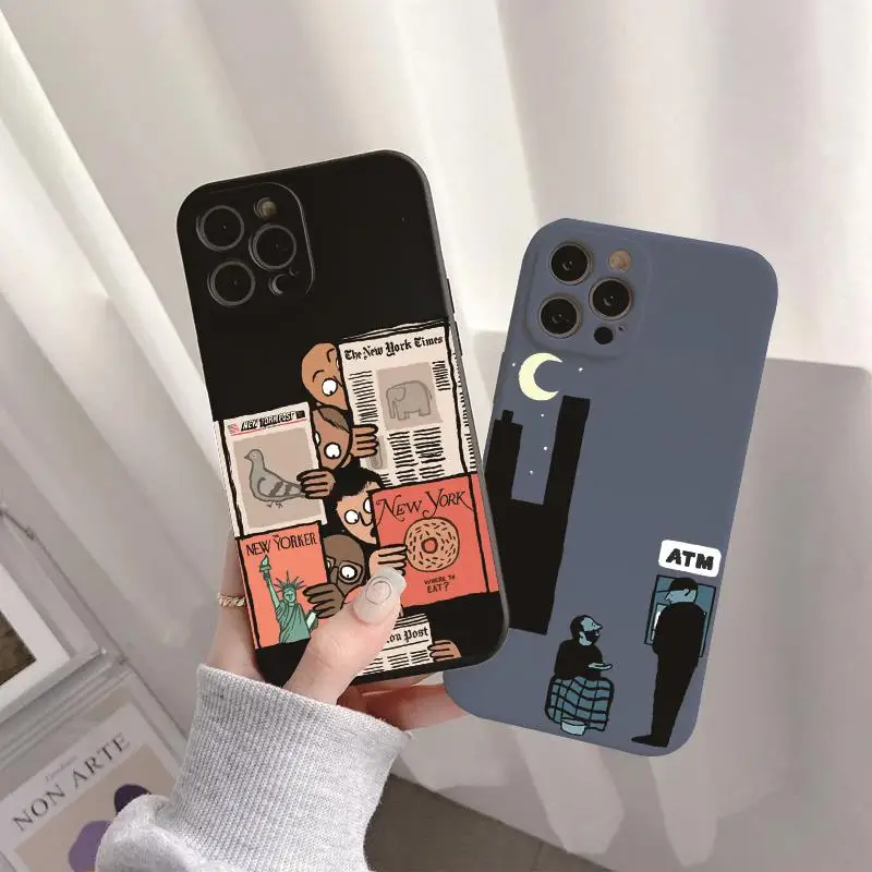 Funny Fashion Foreign Style Phone Case For IPhone 12 11 13 14 Pro Max 12 Mini X XR XS Max 8 7 Plus SE 2020 Soft Back Case Coque