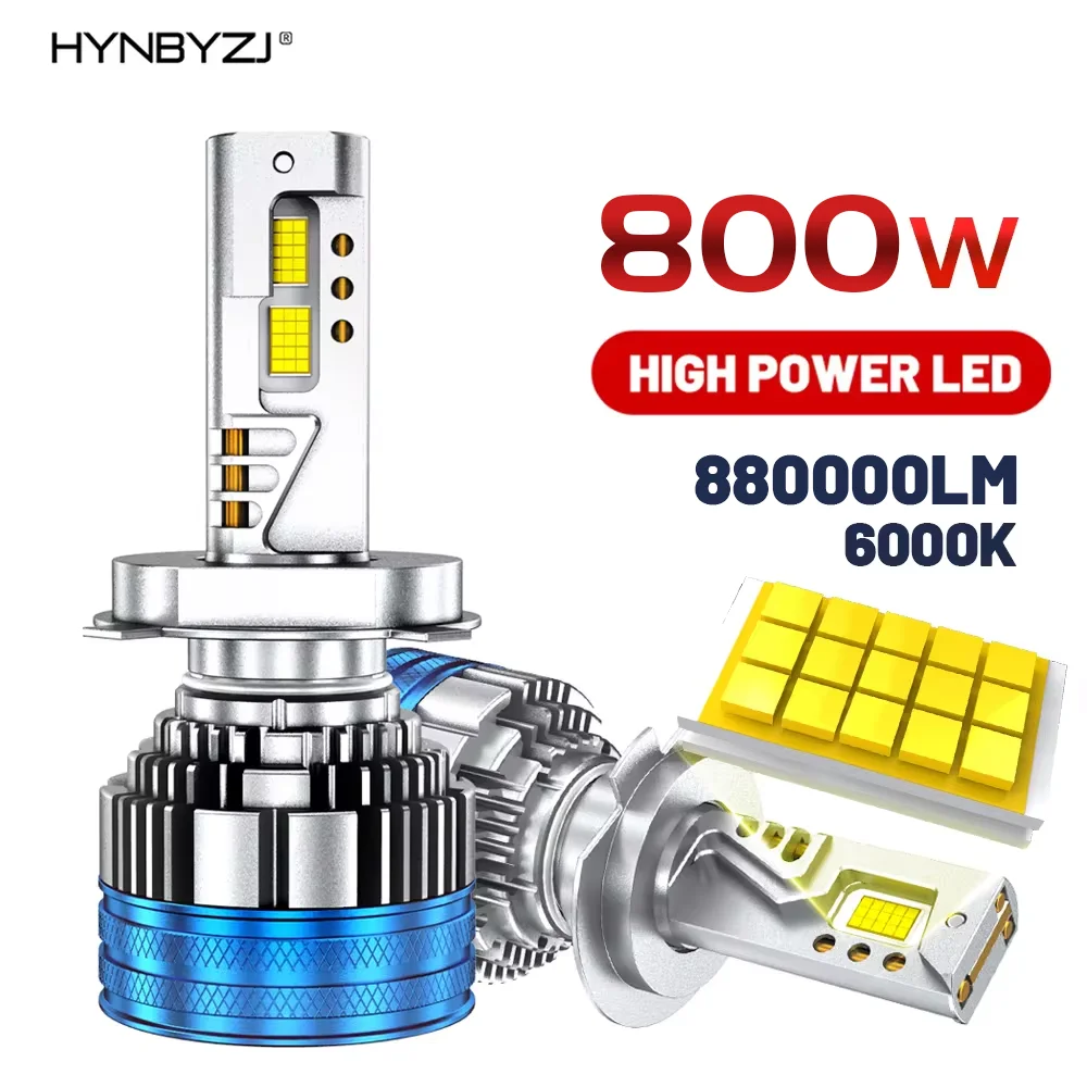 

HYNBYZJ 800W Led Headlight H7 H4 H11 Led Headlights Bulb 3 Copper Tube Led Lights For Car H1 H8 H9 HB3 9005 HB4 9006 12V 24V