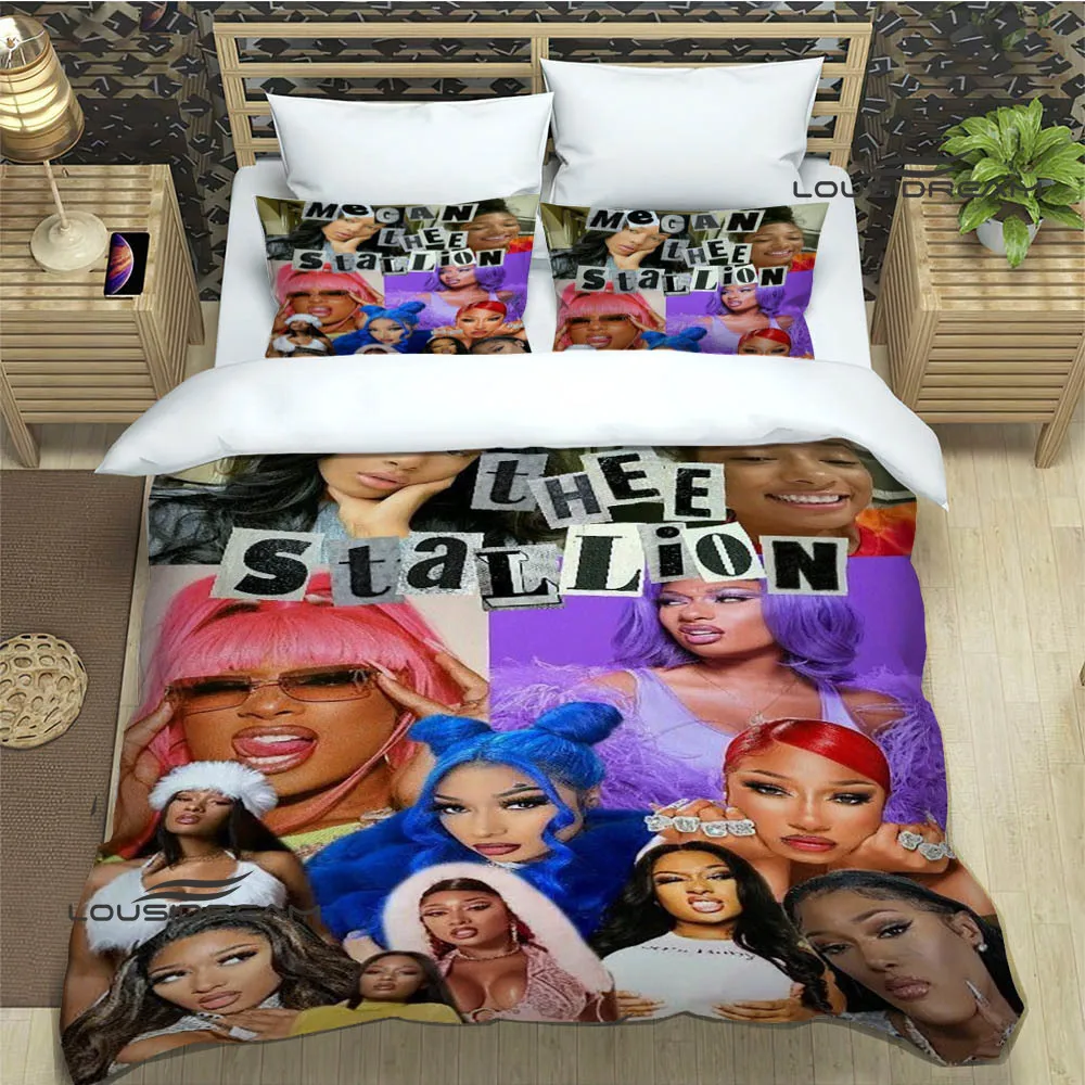 Rapper Megan Thee Stallion Bedding Sets exquisite supplies set duvet cover bed comforter set bedding set luxury birthday gift