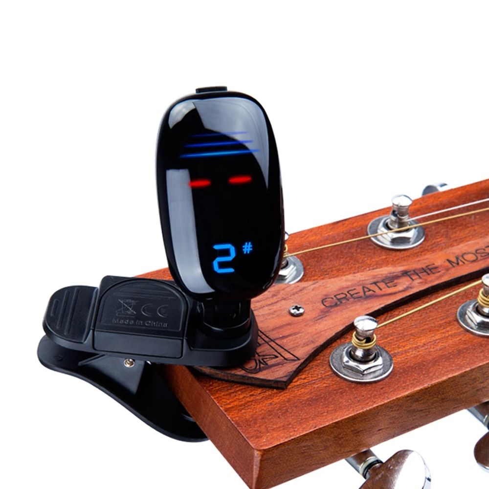 Fzone FT-16 Clip-on Chromatic Tuner for Guitar Bass Violin and Ukulele Tuner 3D Design Guitar Accessories