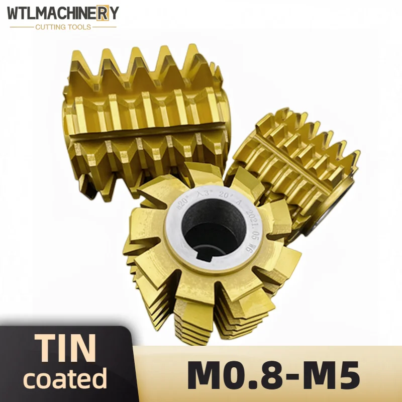 HSS6542 PA20 Gear Hob Yellow TIN Coated Gear Milling Cutter Gold Coating  M0.8-M5