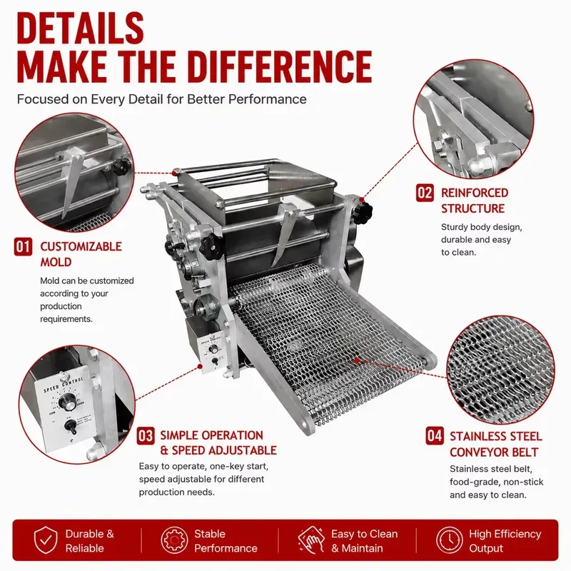 Automatic Tortilla Sheet Dough Forming Machine Small Indian Pressing Maker for Scone
