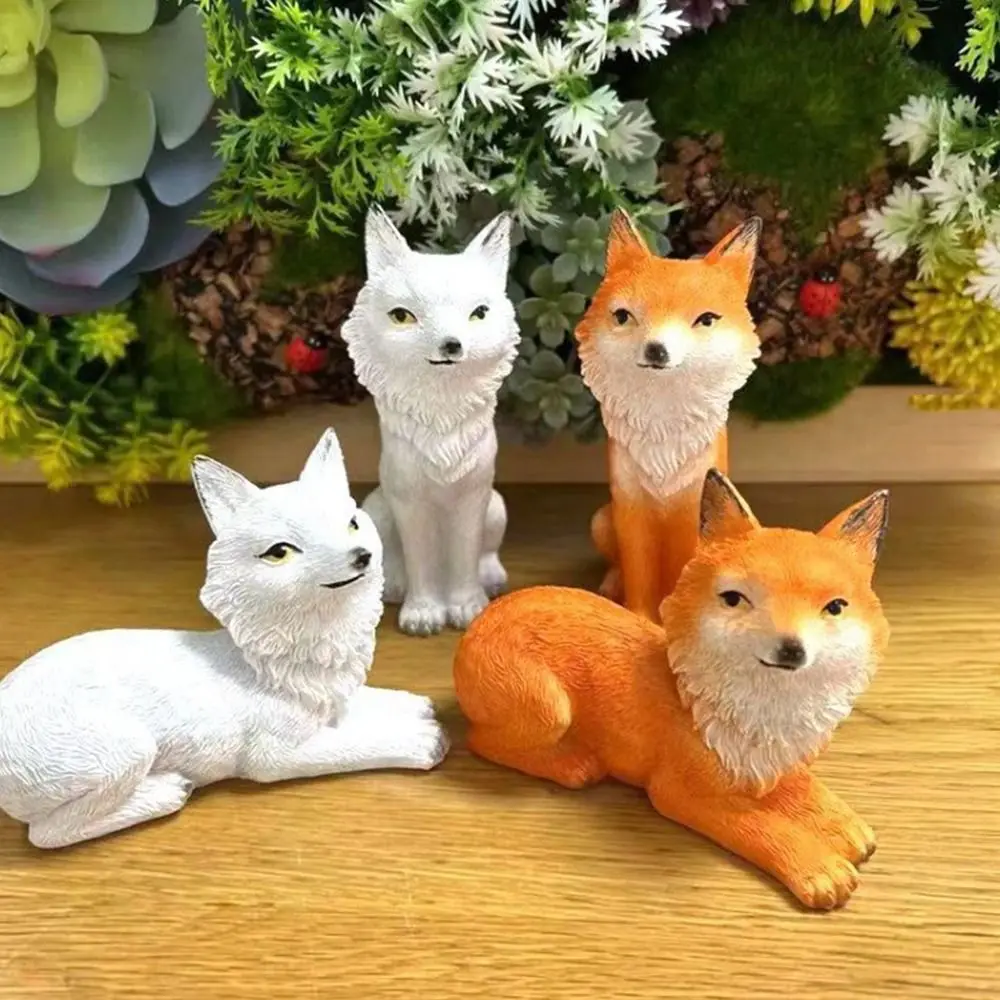 Mini Potted Gardening Fox Ornaments Succulent Decorations DIY Micro Landscape Garden Fox Statue Nine Tailed Fox Ornaments